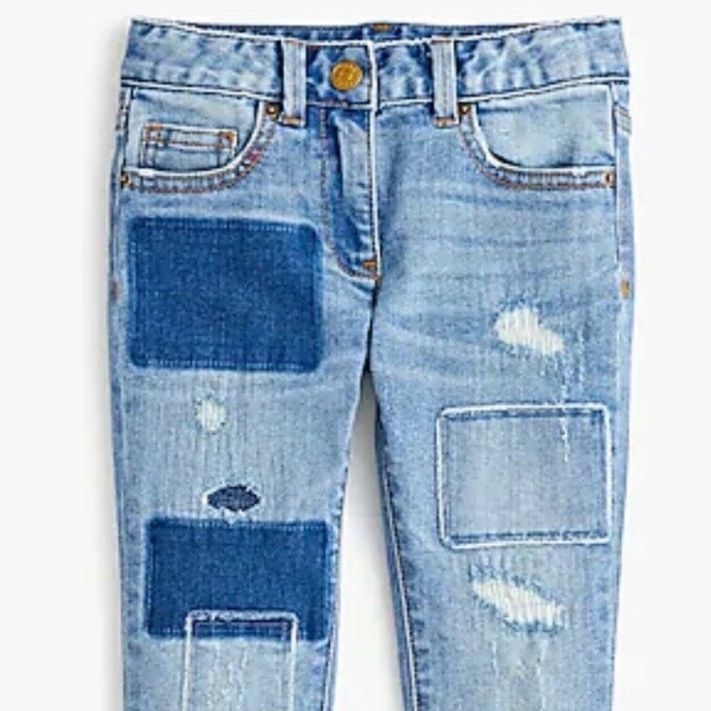 Crewcuts by J.Crew Girl's JEANS Sz 14 Toothpick Jean in Distressed Denim